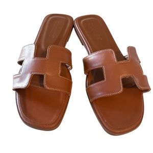 Cheng Sheng Women's Brown Sandals Flat H Band Size 7/38